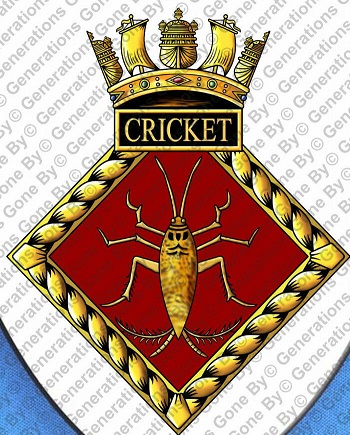 Coat of arms (crest) of the HMS Cricket, Royal Navy
