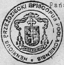 Arms (crest) of Henryk Ignacy Przeździecki
