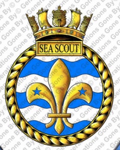 Coat of arms (crest) of the HMS Sea Scout, Royal Navy