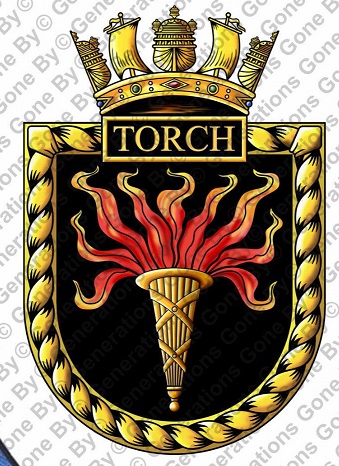 Coat of arms (crest) of the HMS Torch, Royal Navy