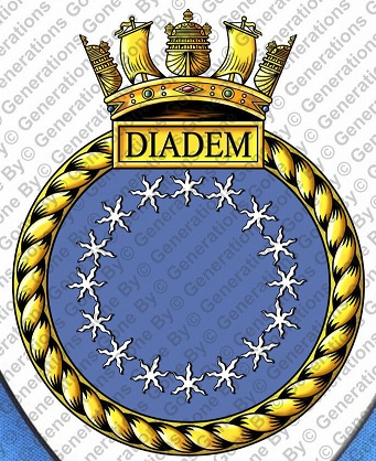 Coat of arms (crest) of the HMS Diadem, Royal Navy