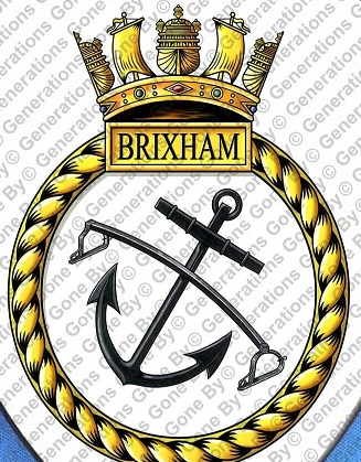Coat of arms (crest) of the HMS Brixham, Royal Navy