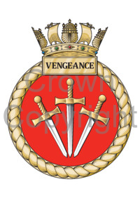 Coat of arms (crest) of the HMS Vengeance, Royal Navy