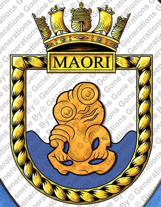 Coat of arms (crest) of the HMS Maori, Royal Navy