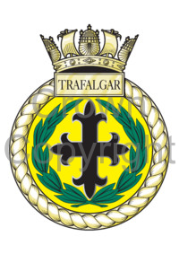 Coat of arms (crest) of the HMS Trafalgar, Royal Navy