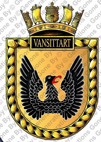 Coat of arms (crest) of the HMS Vansittart, Royal Navy