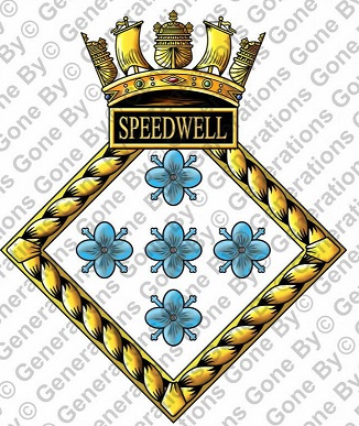 Coat of arms (crest) of the HMS Speedwell, Royal Navy