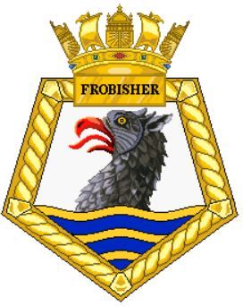 Coat of arms (crest) of the HMS Frobisher, Royal Navy
