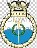 Coat of arms (crest) of the HMS Chatham, Royal Navy