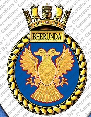 Coat of arms (crest) of the HMS Bherunda, Royal Navy
