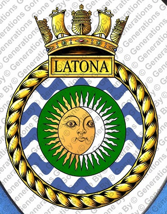 Coat of arms (crest) of the HMS Latona, Royal Navy