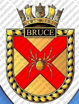 Coat of arms (crest) of the HMS Bruce; Royal Navy