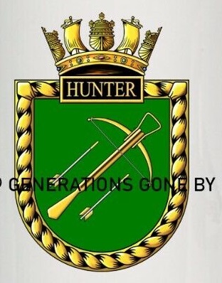 Coat of arms (crest) of the HMS Hunter, Royal Navy