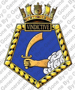 Coat of arms (crest) of the HMS Vindictive, Royal Navy