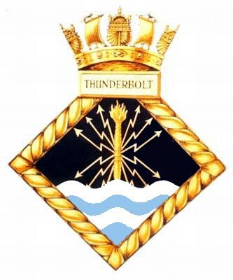 Coat of arms (crest) of the HMS Thunderbolt, Royal Navy