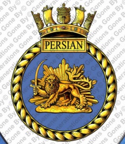 Coat of arms (crest) of the HMS Persian, Royal Navy