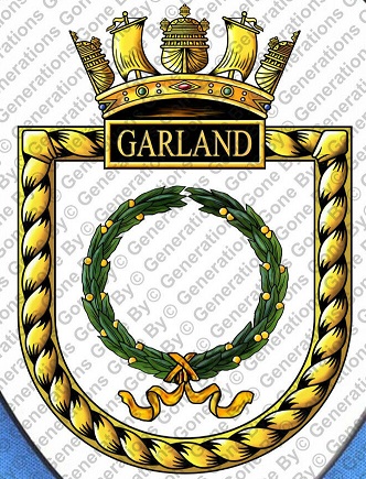 Coat of arms (crest) of the HMS Garland, Royal Navy
