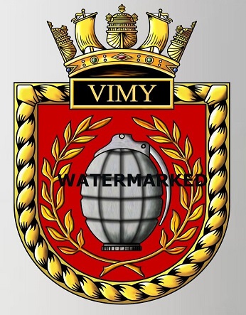 Coat of arms (crest) of the HMS Vimy, Royal Navy