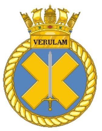 Coat of arms (crest) of the HMS Verulam, Royal Navy