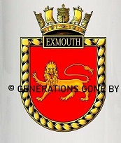 Coat of arms (crest) of the HMS Exmouth, Royal Navy