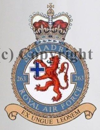 Coat of arms (crest) of the No 263 "Fellowship of the Bellows" Squadron, Royal Air Force