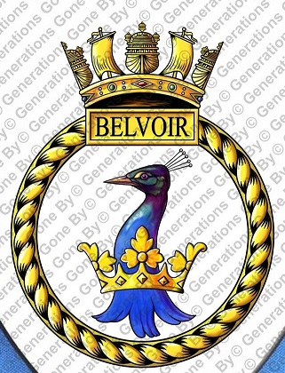 Coat of arms (crest) of the HMS Belvoir, Royal Navy