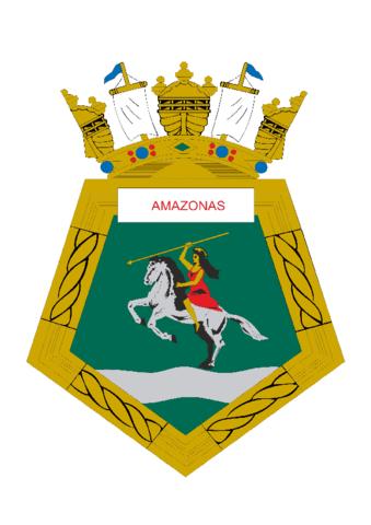 Coat of arms (crest) of the Ocean Patrol Vessel Amazonas, Brazilian Navy