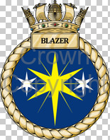 Coat of arms (crest) of the HMS Blazer, Royal Navy