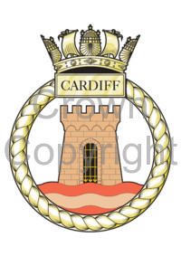 Coat of arms (crest) of the HMS Cardiff, Royal Navy