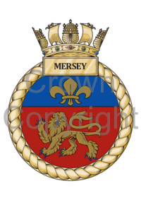 Coat of arms (crest) of the HMS Mersey, Royal Navy