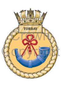 Coat of arms (crest) of the HMS Torbay, Royal Navy