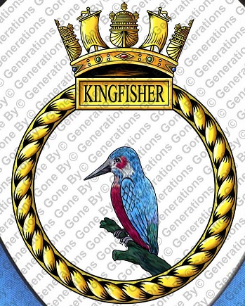 Coat of arms (crest) of the HMS Kingfisher, Royal Navy