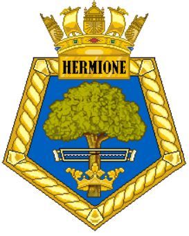 Coat of arms (crest) of the HMS Hermione, Royal Navy