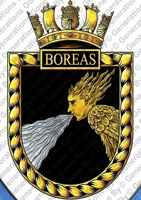 Coat of arms (crest) of the HMS Boreas, Royal Navy