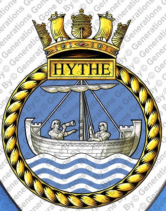Coat of arms (crest) of the HMS Hythe, Royal Navy