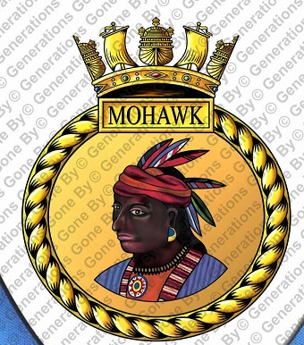 Coat of arms (crest) of the HMS Mohawk, Royal Navy