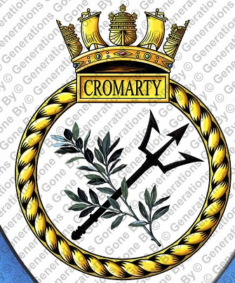 Coat of arms (crest) of the HMS Cromarty, Royal Navy