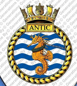 Coat of arms (crest) of the HMS Antic, Royal Navy