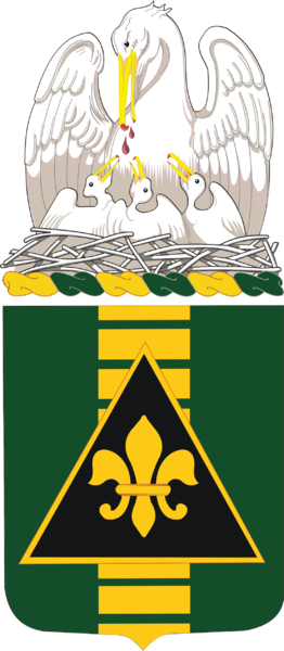 Coat of arms (crest) of the 156th Armor Regiment, Louisiana Army National Guard