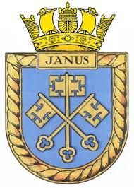 Coat of arms (crest) of the HMS Janus, Royal Navy
