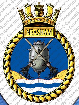 Coat of arms (crest) of the HMS Neasham, Royal Navy