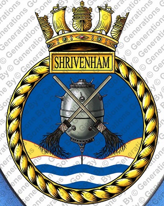 Coat of arms (crest) of the HMS Shrivenham, Royal Navy
