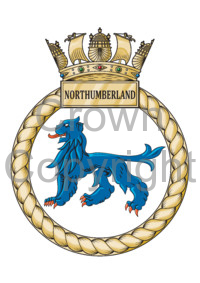 Coat of arms (crest) of the HMS Northumberland, Royal Navy