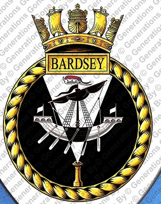 Coat of arms (crest) of the HMS Bardsey, Royal Navy