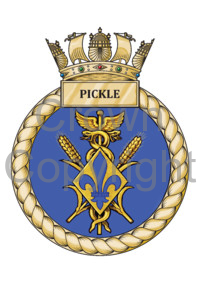 Coat of arms (crest) of the HMS Pickle, Royal Navy