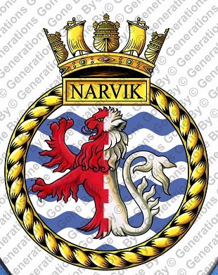 Coat of arms (crest) of the HMS Narvik, Royal Navy