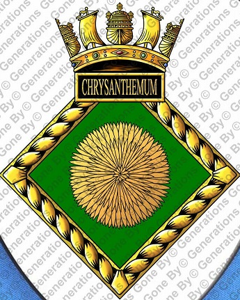 Coat of arms (crest) of the HMS Chrysanthemum, Royal Navy