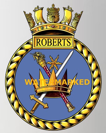 Coat of arms (crest) of the HMS Roberts, Royal Navy