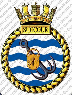 Coat of arms (crest) of the HMS Succour, Royal Navy
