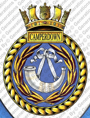 Coat of arms (crest) of the HMS Camperdown, Royal Navy